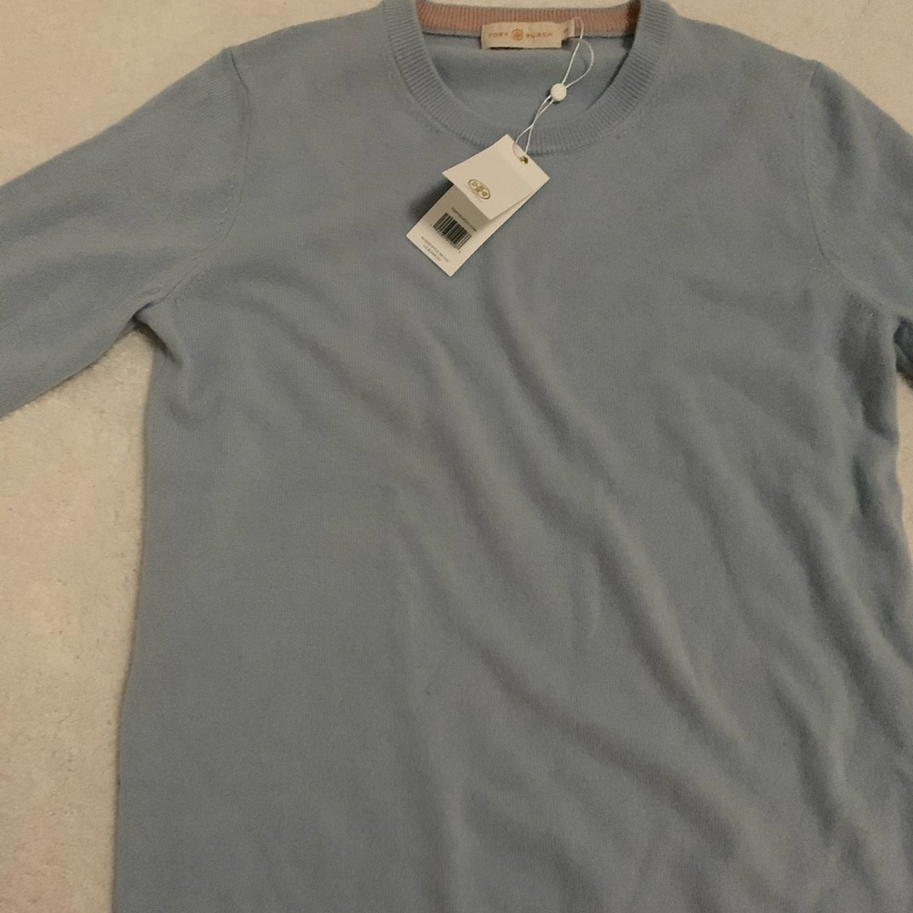 Tory Burch blue cashmere small/ petite sweater NWT